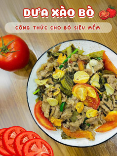 công thức làm món dưa xào bò, cho bò siêu mềm.