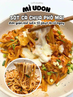 Công thức làm món mì udon sốt cà chua phô mai.