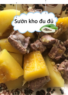 công thức làm sườn kho đu đủ