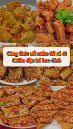 Công thức sốt mắm tỏi sả ớt chiên đậu hũ bao dính