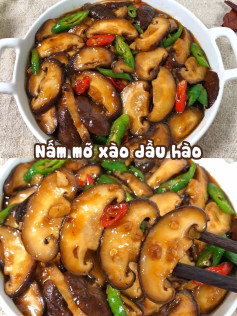 nấm mỡ xào dầu hào.