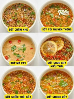 6 CÔNG THỨC NƯỚC CHẤM MA THUẬT- CHẤM MÓN NÀO NGHIỀN MÓN ĐÓ 🤤 sốt chấm nhẹ, sốt tỏi truyền thống, sốt mè cay, sốt chua cay kiểu thái, số chấm trái cây, sốt chanh dây.