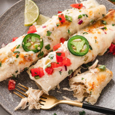 A comforting twist on traditional enchiladas, White Chicken Enchiladas are topped with a creamy sour cream-based green chile sauce. Its a family favorite and its ready in 40 minutes!⁠