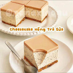 bánh cheesecake hồng trà sữa