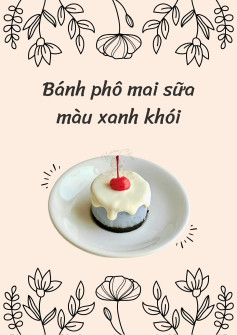 bánh phô mai sữa màu xanh khói