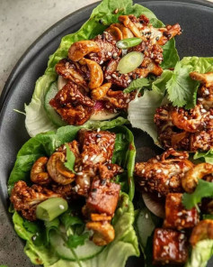 ❤️ BBQ Tofu Cauli Lettuce Wraps