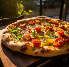 BURST TOMATO AND PESTO PIZZA