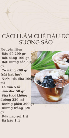 CÁCH LÀM CHÈ ĐẬU ĐỎ SƯƠNG SÁO SIÊU NGON TẠI NHÀ