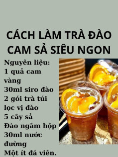 CÁCH LÀM TRÀ ĐÀO CAM SẢ SIÊU NGON