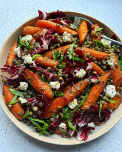 Carrot & lentil salad - a very bright and fortifying winter bowl to combat the grey skies