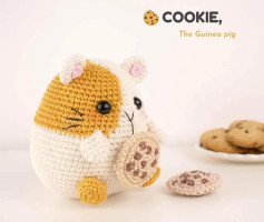 Cat eating cookie crochet pattern