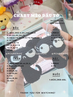 chart móc khóa mèo đầu to