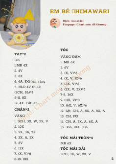 Chart móc len em bé himawari