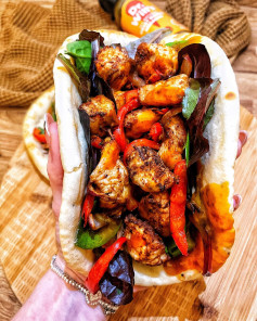 CHICKEN FAJITA FLATBREADS 🐔🫑🧅