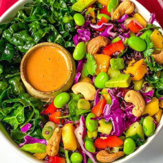 Chopped Thai Black Rice Rainbow Salad 🌈 CHOPPED THAI RAINBOW SALAD + GINGER ALMOND DRESSING 🌈