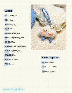 cloud raindrops crochet pattern