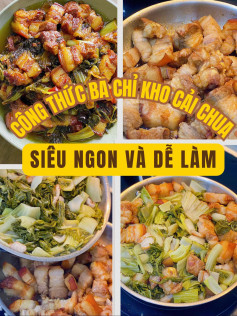 công thức ba chỉ kho cải chua siêu ngon và dễ làm