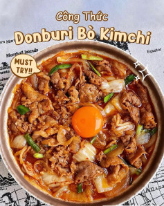 công thức donburi bò kim chi