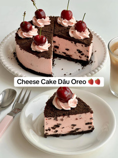 công thức làm bánh cheese cake dâu oreo