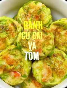 Công thức làm bánh củ cải và tôm