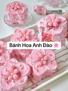 Công thức làm bánh kem hoa anh đào