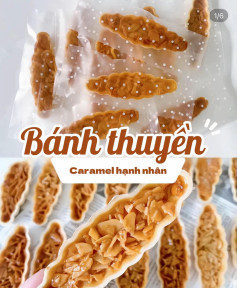 Công thức làm bánh thuyền caramel hạnh nhân.