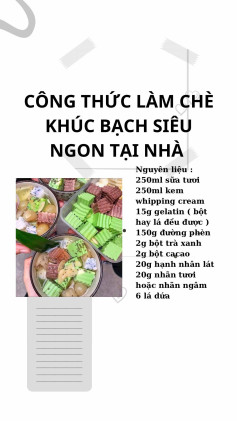 Công thức làm chè khúc bạch siêu ngon tại nhà