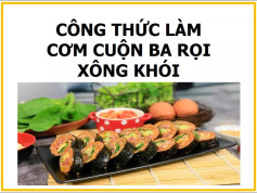 công thức làm cơm cuộn ba rọi xông khói