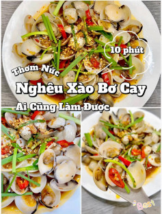 công thức làm nghêu xào bơ cay