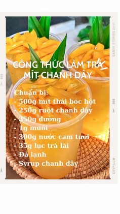 CÔNG THỨC LÀM TRÀ MÍT CHANH DÂY KINH DOANH SIÊU NGON MÁT LẠNH GIẢI KHÁT MÙA HÈ