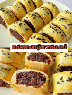 công thức món Bánh cuộn táo đỏ