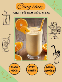 Công thức sinh tố cam sữa chua.