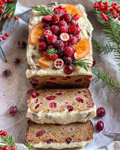 Cranberry Orange Banana Bread with Buttercream frosting