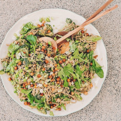 Creamy Edamame, Broccoli and Tamari Chickpea Salad 🌱🥦🥑