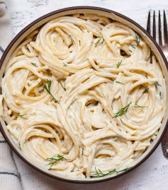 🌱Creamy lemon miso spaghetti (oil-free)🌱