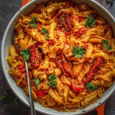 Creamy Sun-dried Tomato Pesto Fiorelli🍝⁣