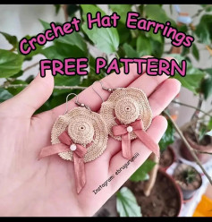 crochet hat earring free pattern