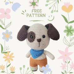 Crochet pattern for a dog wearing a scarf