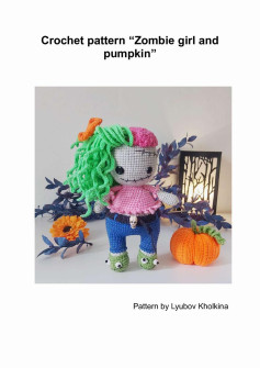 Crochet pattern “Zombie girl and pumpkin”