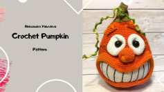 Crochet Pumpkin Pattern, smiling pumpkin crochet pattern