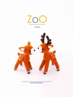 deer crochet pattern, orange roe deer