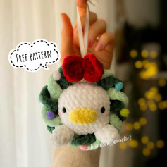 duck christmas wreact crochet pattern