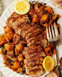 Erin writes that this ginger & maple-Dijon pork tenderloin