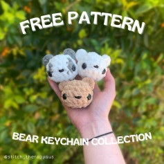 Free bear keychain collection pattern release! 🍯 the pattern is also available on ribblr