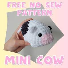 free no sew pattern mini cow