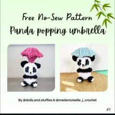 free no sew pattern panda popping umbrella