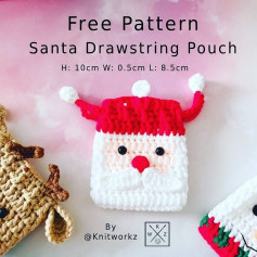 free patern santa drawstring pouch