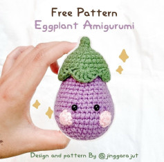 free pattern eggplant amigurumi