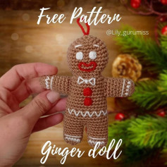 free pattern ginger doll keychain