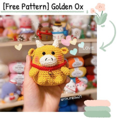 free pattern golden ox, Yellow cow crochet pattern